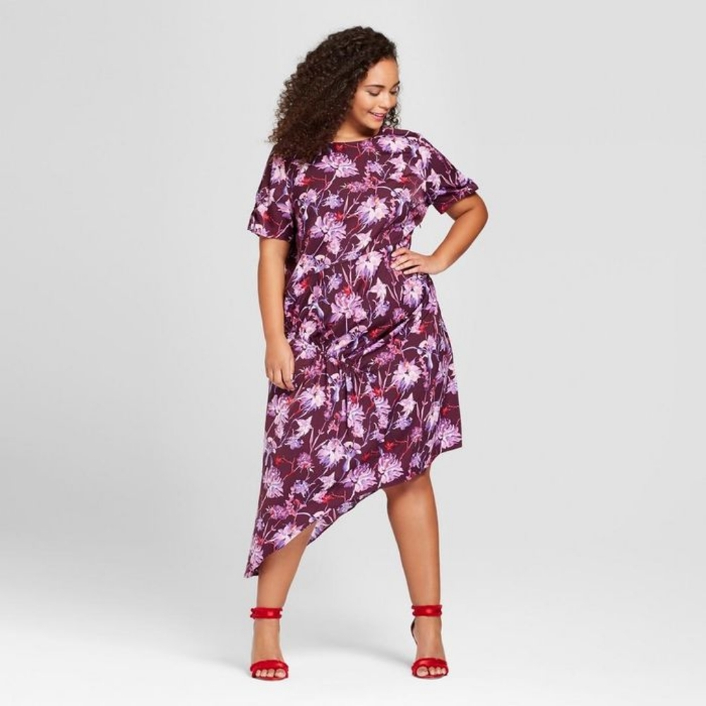 NWOT Who What Wear Floral Asymmetric Small Dress - Picture 2 of 10